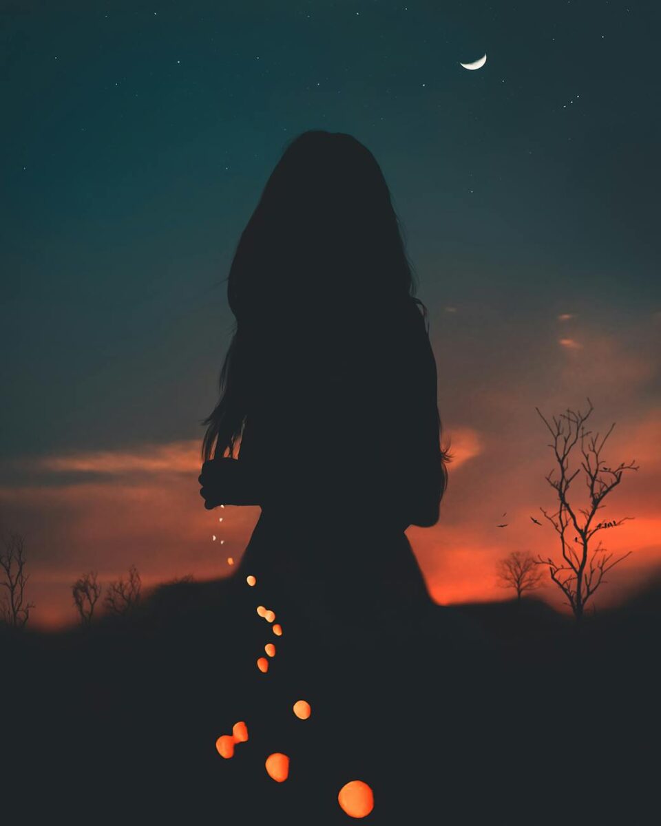 silhouette photography of woman