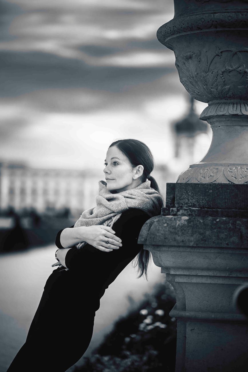 contemplative woman by charlottenburg palace