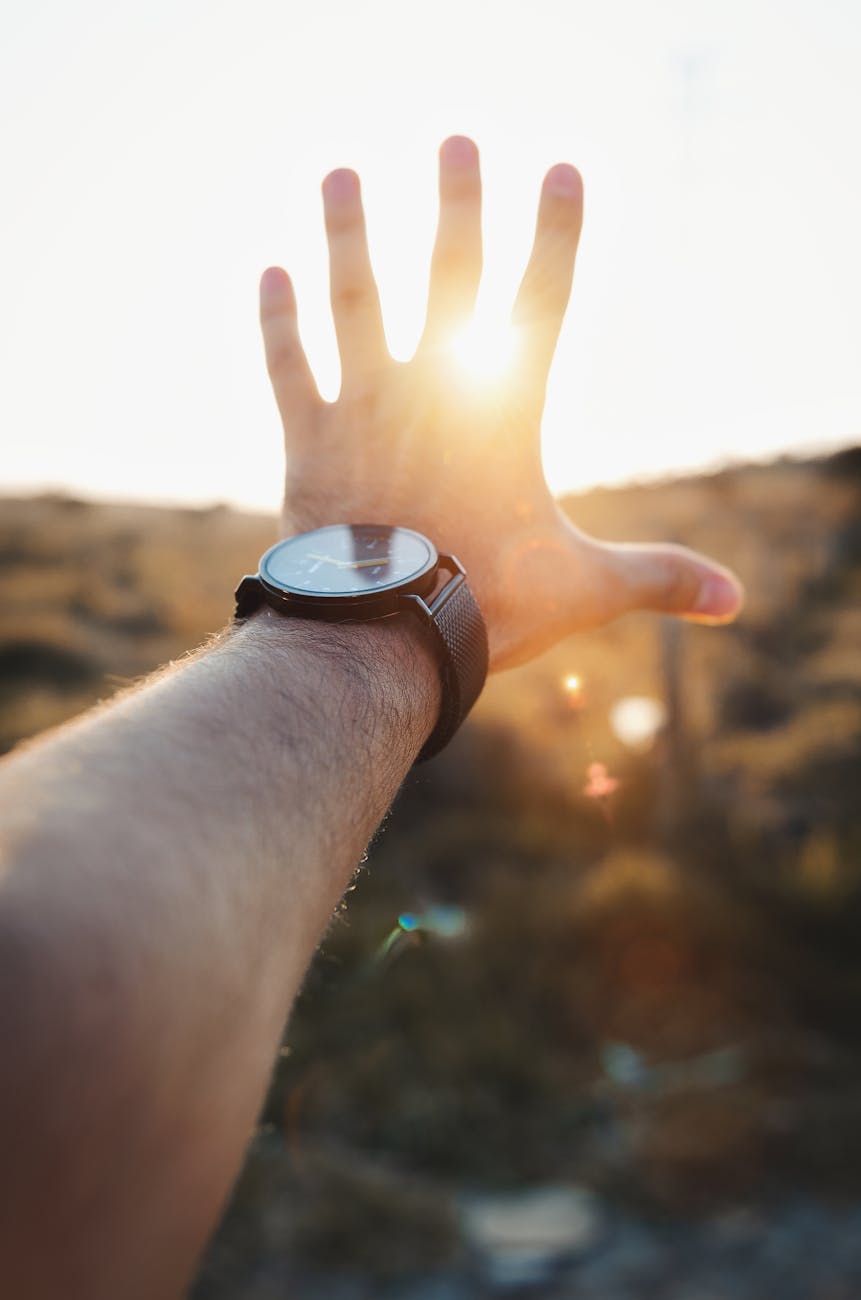 sunlight behind hand