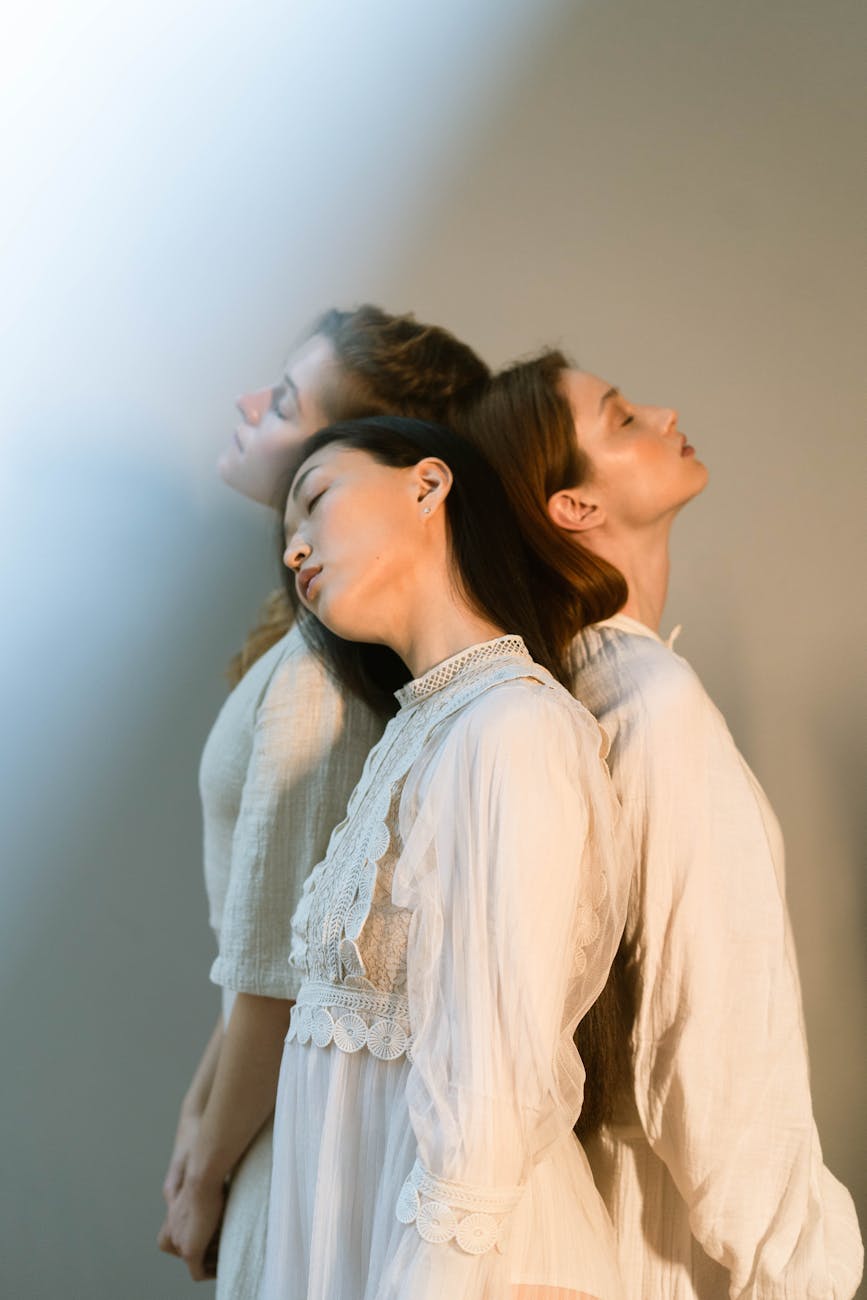 women wearing white dress