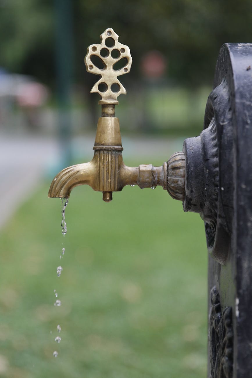 gold faucet drinking fountain