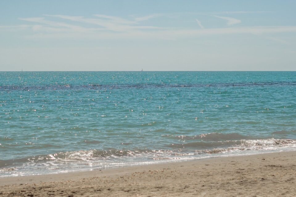 a view of a beautiful horizon from the shore