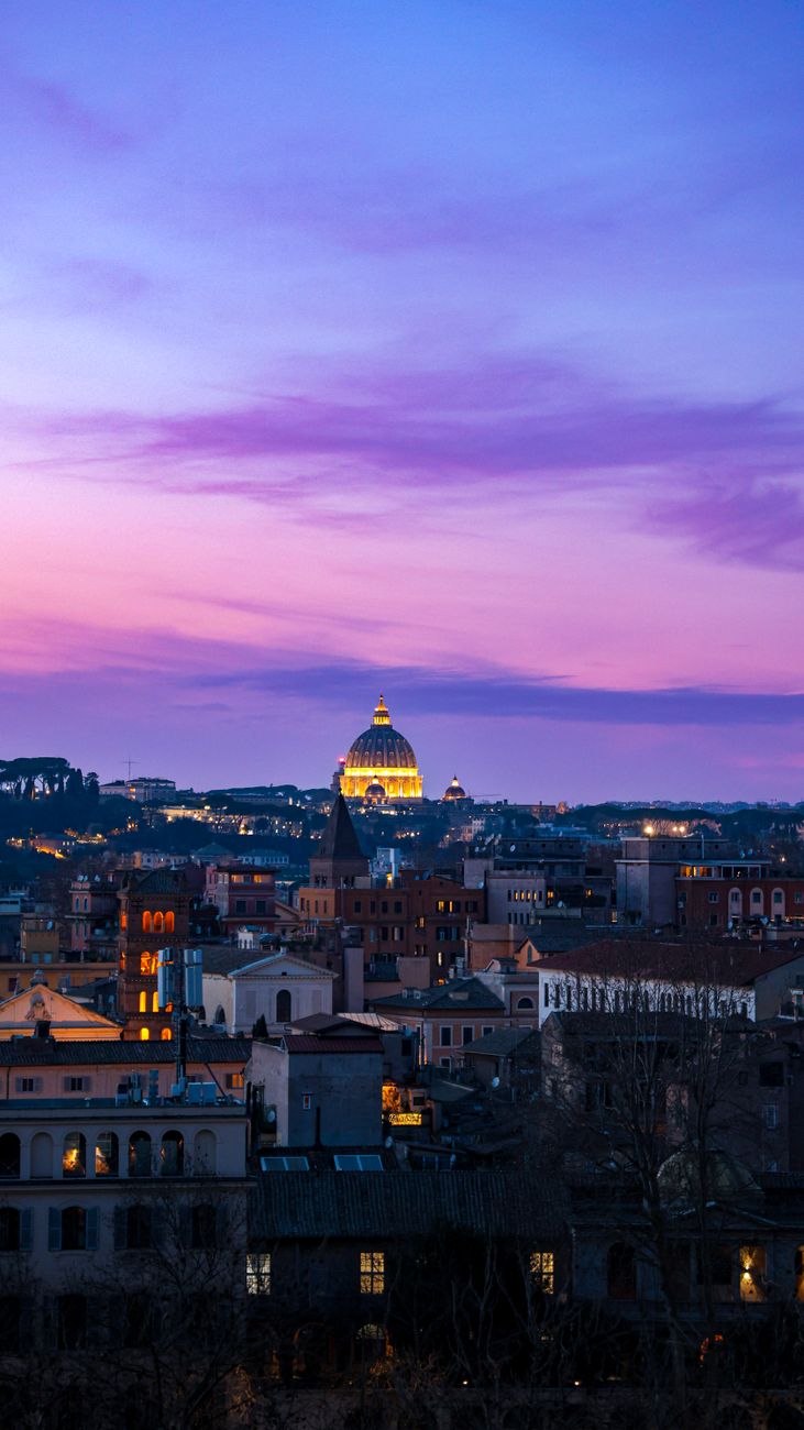 stunning twilight view of vatican city in rome